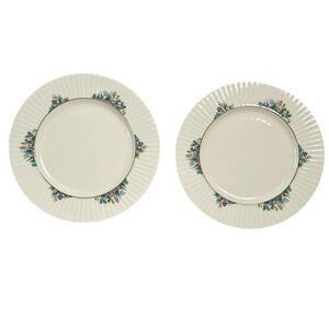 Lenox Rutledge Dinner Plates Set of 2 11" Ivory Floral Gold Trim Fine China P303